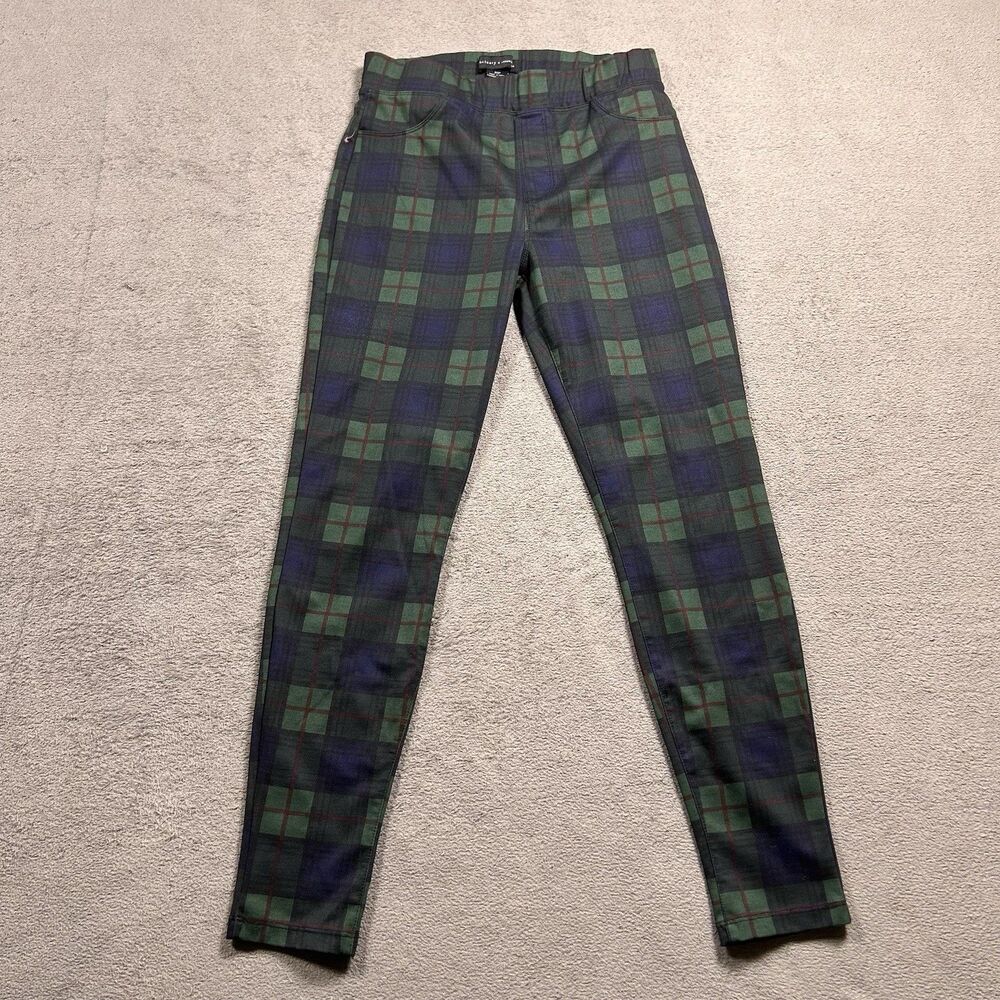 Sanctuary x Anthropologie Plaid Pull On Pants Womens XSP Green Dark Academia